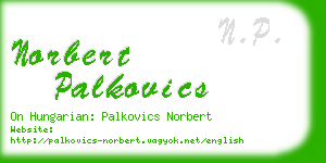 norbert palkovics business card
